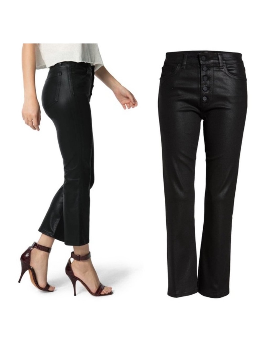 Joe's Jeans The Callie High Rise Black Coated Jeans 32 New